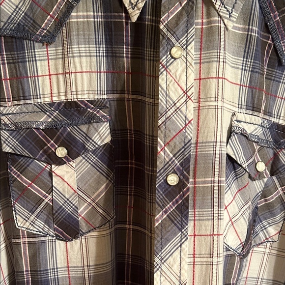 BKE Checkered Shirt - Navy and Crimson - Picture 3 of 5